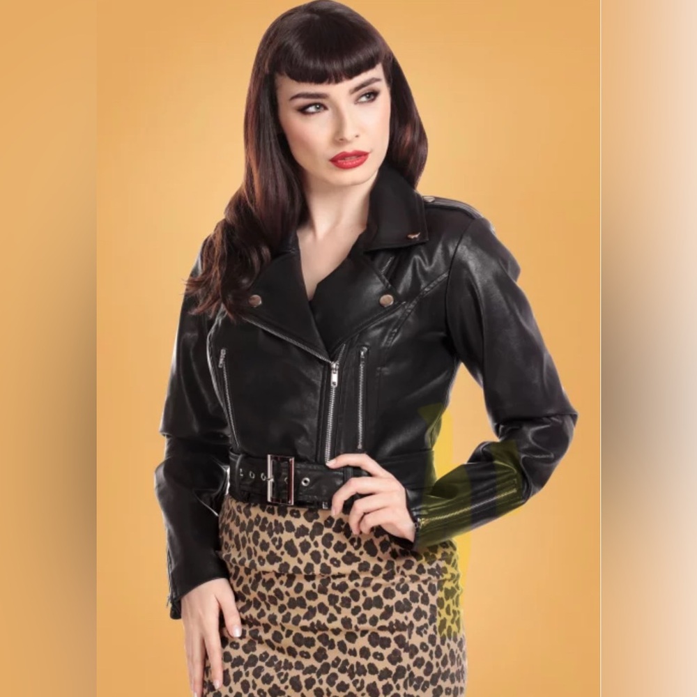 Collectif Faux Leather Jacket w/ Silver Hardware